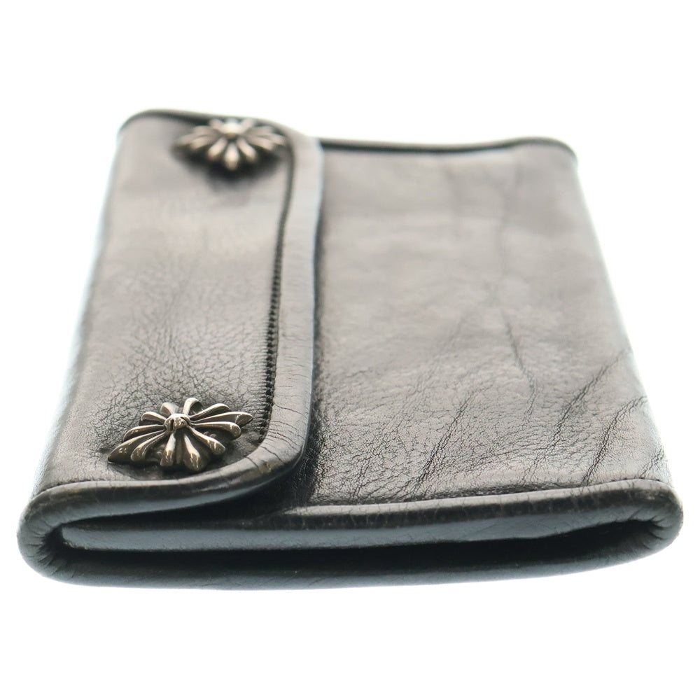 Travis Walker(トラヴィスワーカー) アイアンクロス シルバーウォレットリング付き レザートラッカーウォレット 財布 ブラック