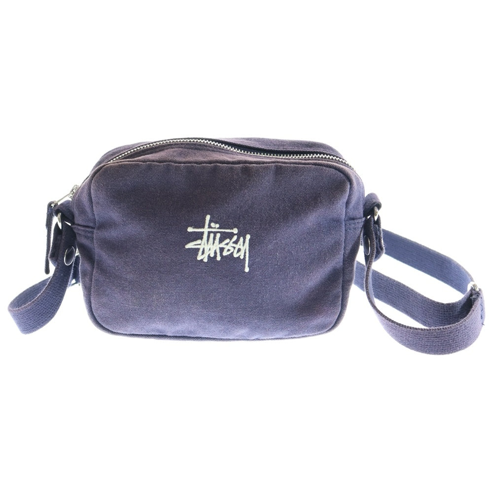 STUSSY(ステューシー) CANVAS POUCH ロゴ キャンバス ポーチ ショルダーバッグ ネイビー 134255