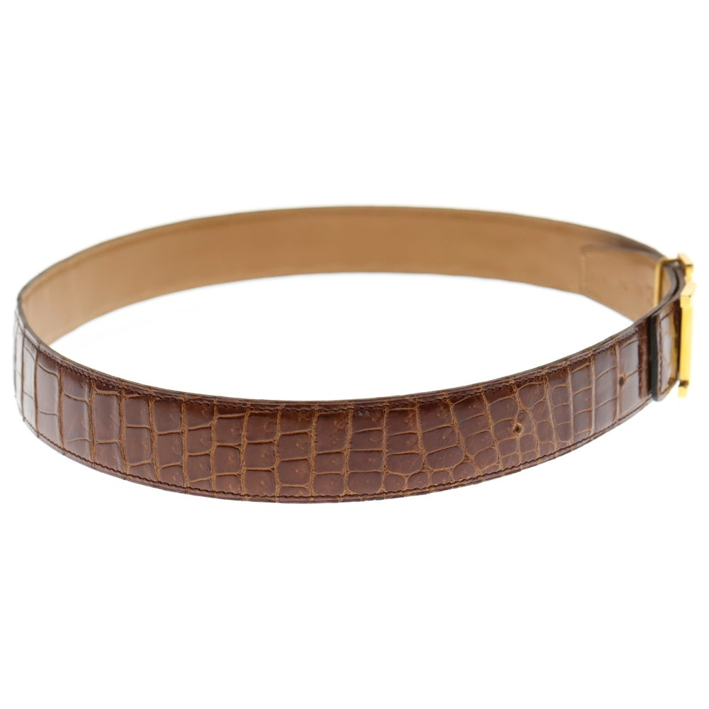 HERMES(エルメス) J刻印 コンスタンス ポロサス レディース レザーベルト クロコ ブラウン/ゴールド