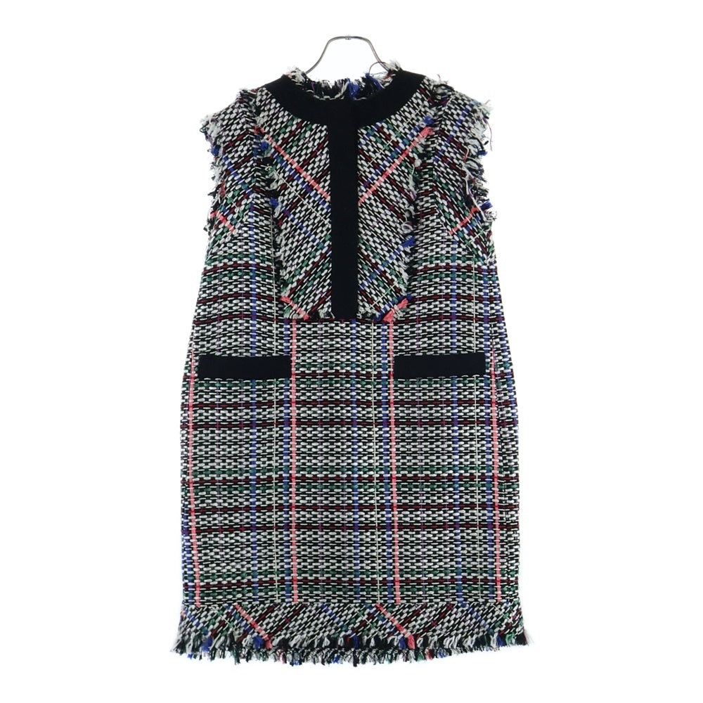 Sacai(サカイ) フロントポケット フリンジノースリーブワンピース ドレス レディース ブラック 17-02927