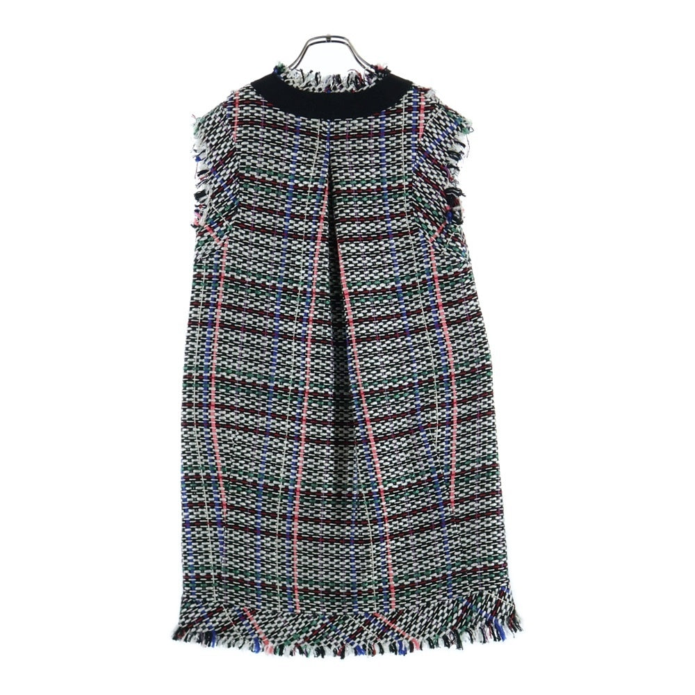 Sacai(サカイ) フロントポケット フリンジノースリーブワンピース ドレス レディース ブラック 17-02927