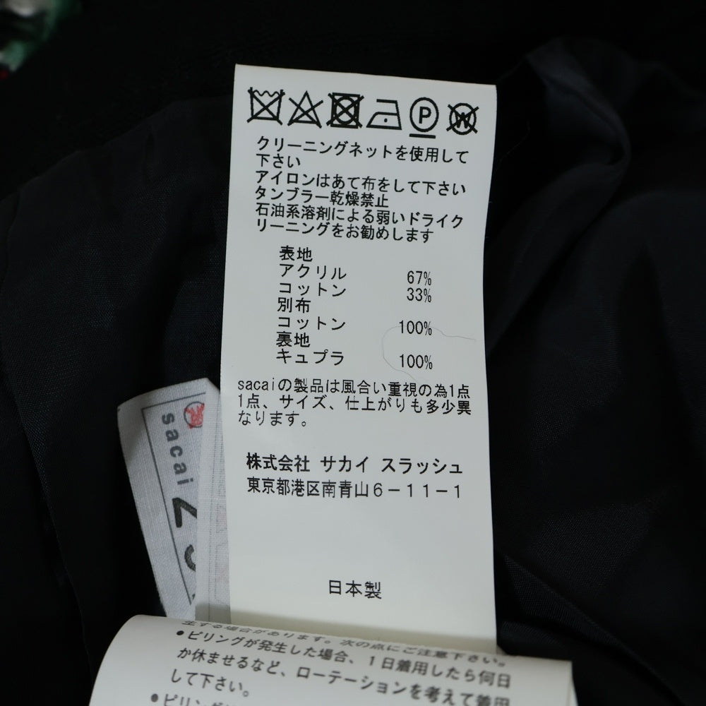 Sacai(サカイ) フロントポケット フリンジノースリーブワンピース ドレス レディース ブラック 17-02927