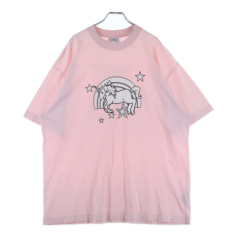 VETEMENTS(ヴェトモン) 21SS Magic Unicorn Tee マジックユニコーン クルーネック半袖Tシャツ UE63TR101P ピンク