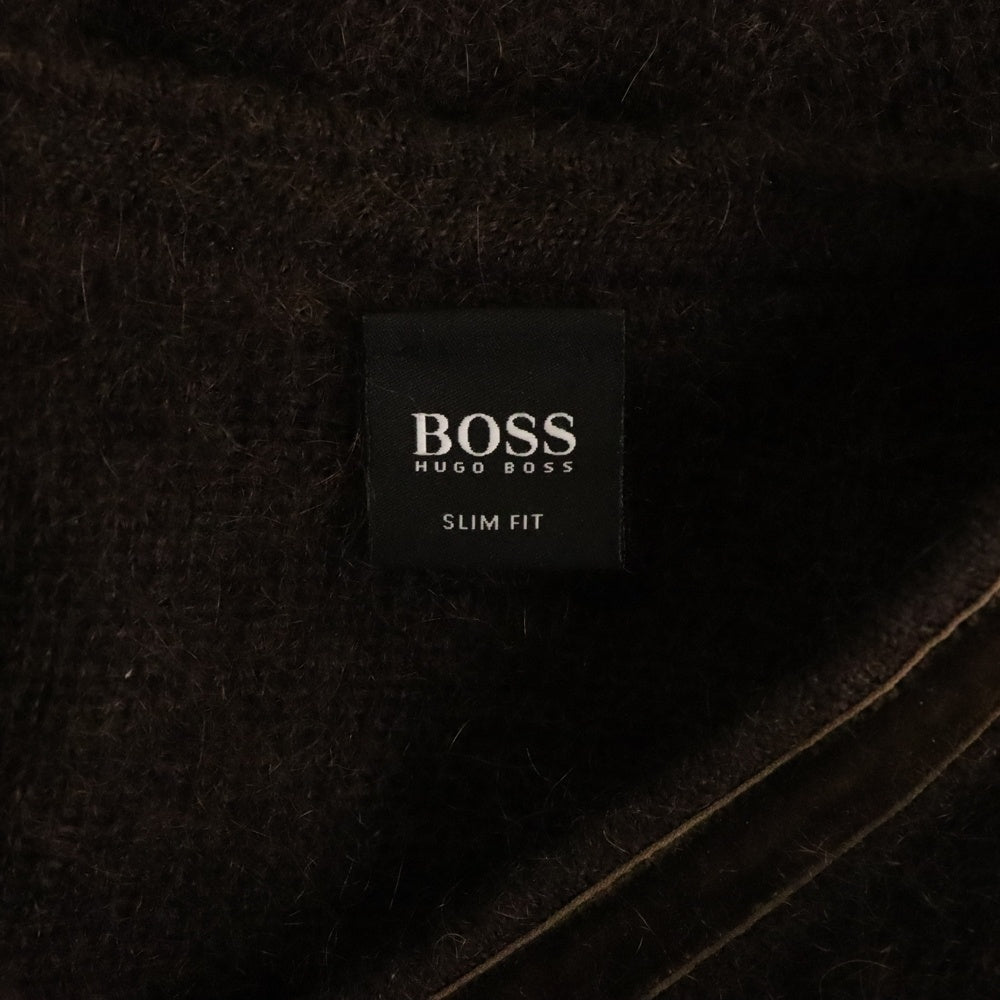 HUGO BOSS(ヒューゴボス) モヘア混 Vネックニットセーター ブラウン