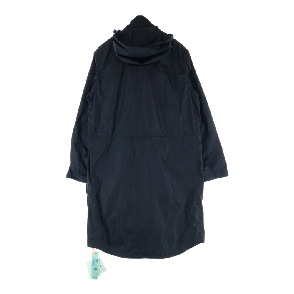 OFF-WHITE(オフホワイト) ポリエステル ロゴプリント ロングコート スナップボタン ブラック OMEA221E20FAB001