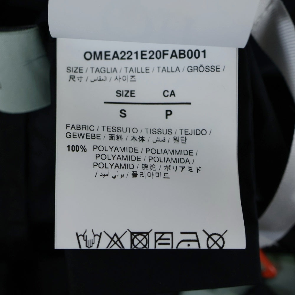 OFF-WHITE(オフホワイト) ポリエステル ロゴプリント ロングコート スナップボタン ブラック OMEA221E20FAB001