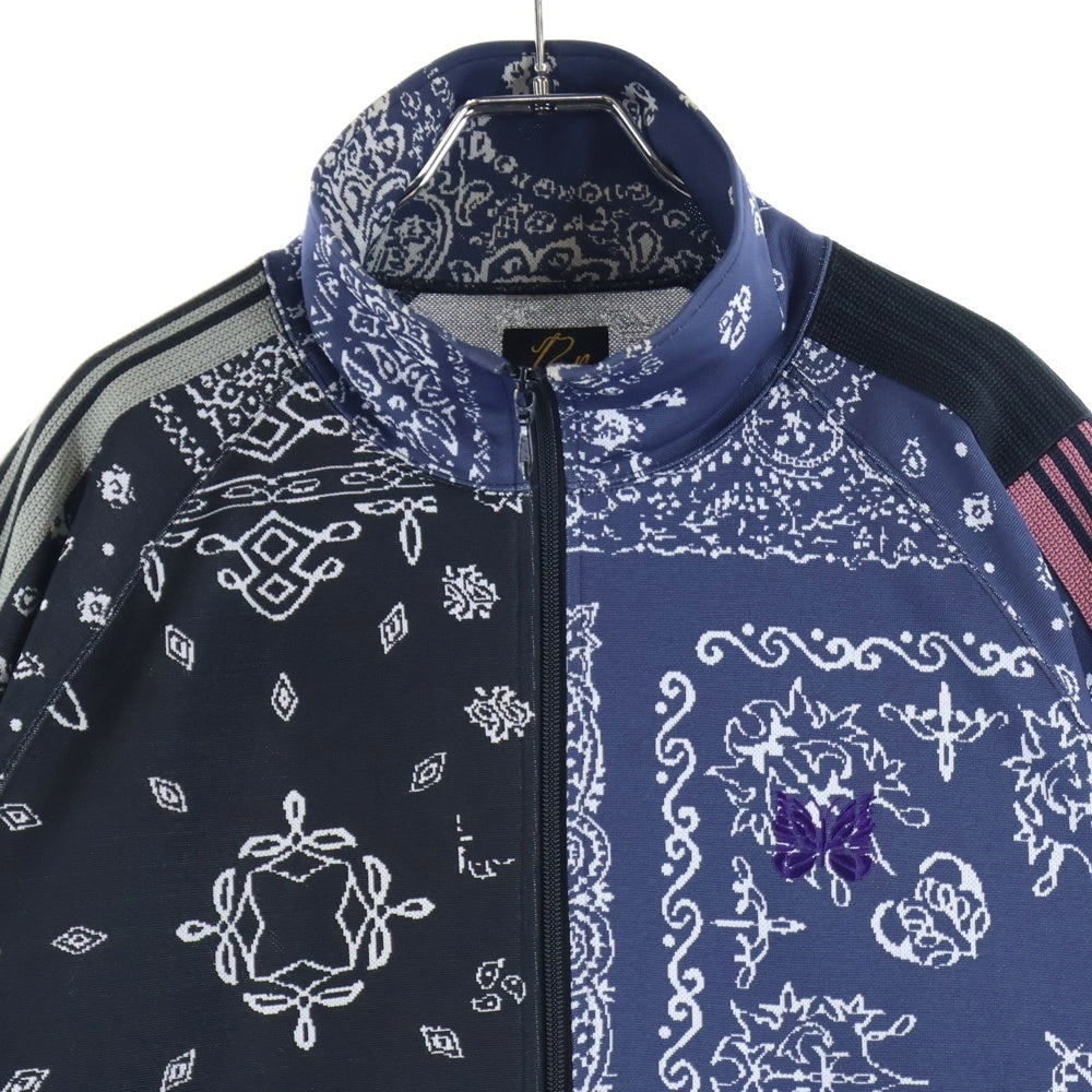 Needles(ニードルス) ×MIYAGIHIDETAKA ×ミヤギヒデタカ ペイズリートラックジャケット 総柄ジップアップジャージー LQ538 ネイビー/ブラック