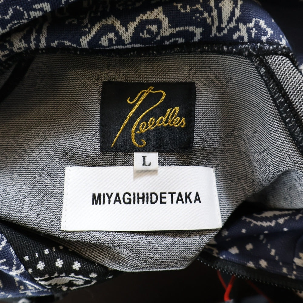 Needles(ニードルス) ×MIYAGIHIDETAKA ×ミヤギヒデタカ ペイズリートラックジャケット 総柄ジップアップジャージー LQ538 ネイビー/ブラック