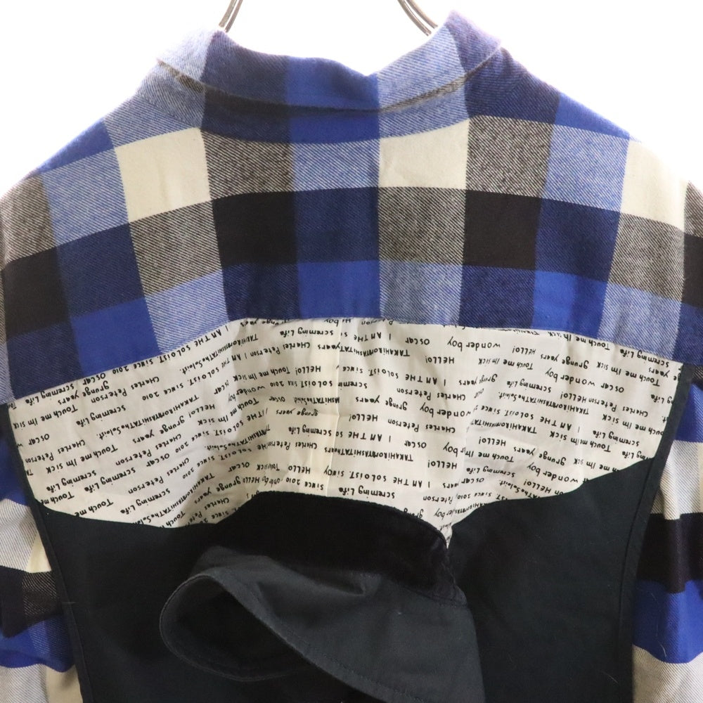 TAKAHIROMIYASHITA The SoloIst.(タカヒロミヤシタザソロイスト) Sample Photo Print Docking Shirts サンプル フォトプリントドッキングシャツ 長袖シャツ ブルー/ネイビー