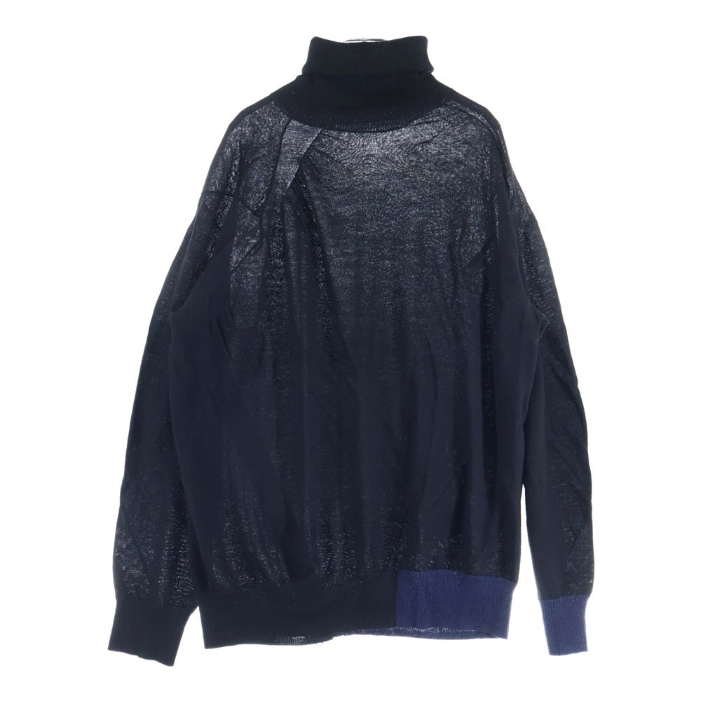 Sacai(サカイ) Loose Fit Sweater ルーズフィットセーター ジップデザインタートルネックセーター 20-02372M ブラック/ネイビー