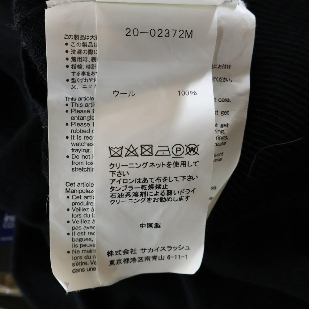 Sacai(サカイ) Loose Fit Sweater ルーズフィットセーター ジップデザインタートルネックセーター 20-02372M ブラック/ネイビー