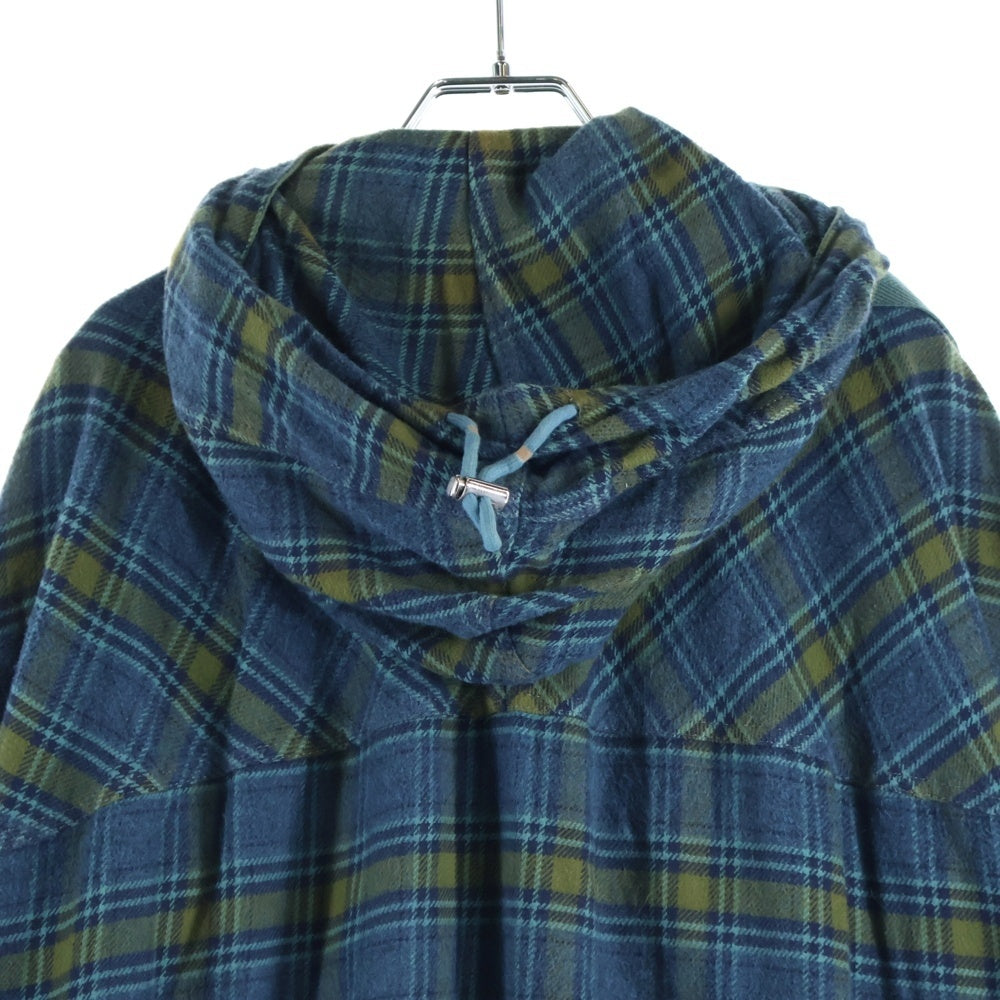 Sacai(サカイ) 18AW Check Anorak Parka チェックアノラックパーカー ハーフジッププルオーバーパーカー 18-01828M グリーン/オレンジ