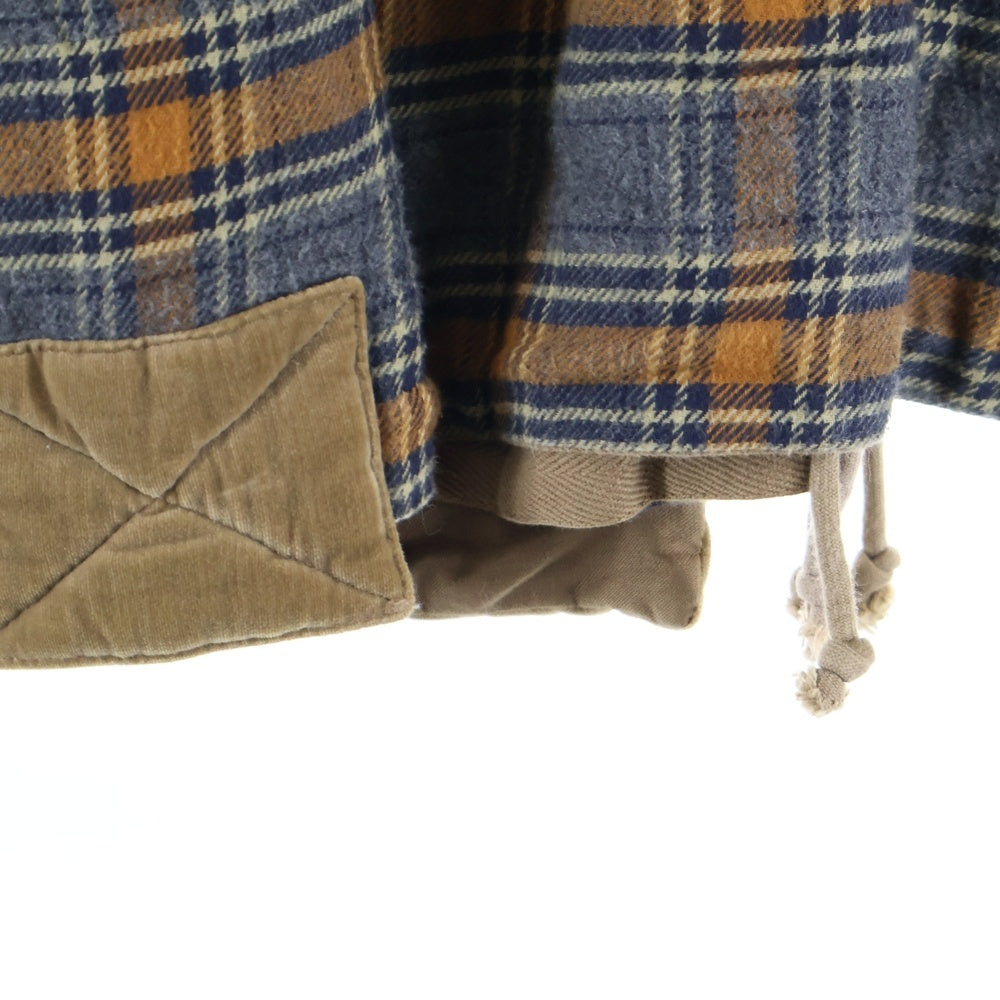 Sacai(サカイ) 18AW Check Anorak Parka チェックアノラックパーカー ハーフジッププルオーバーパーカー 18-01828M グリーン/オレンジ