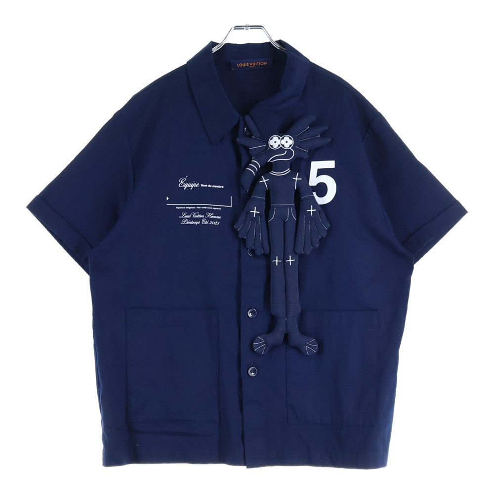 LOUIS VUITTON(ルイヴィトン) 21SS LVフレンド ズームと仲間たちの冒険 ショートスリーブシャツ ボタンダウン半袖シャツ HKS90WZXI ネイビー