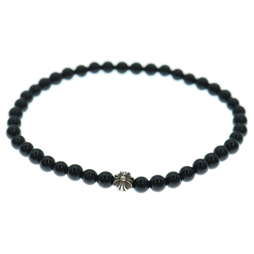 CHROME HEARTS(クロムハーツ) 4mm BEAD BLACK TOURMALINE 1 SILVER BEADS BRACELET ビーズブレスレッド ブラック/シルバー