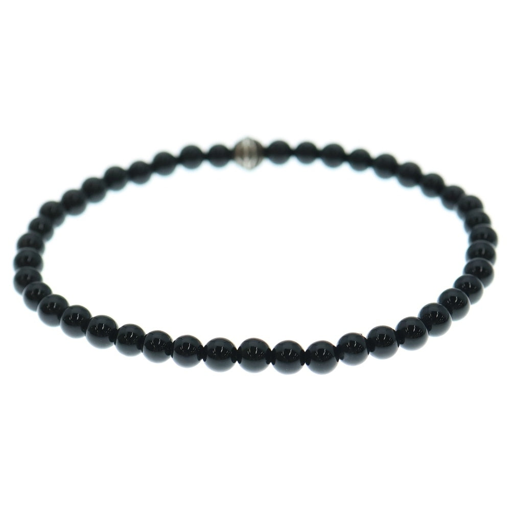 CHROME HEARTS(クロムハーツ) 4mm BEAD BLACK TOURMALINE 1 SILVER BEADS BRACELET ビーズブレスレッド ブラック/シルバー