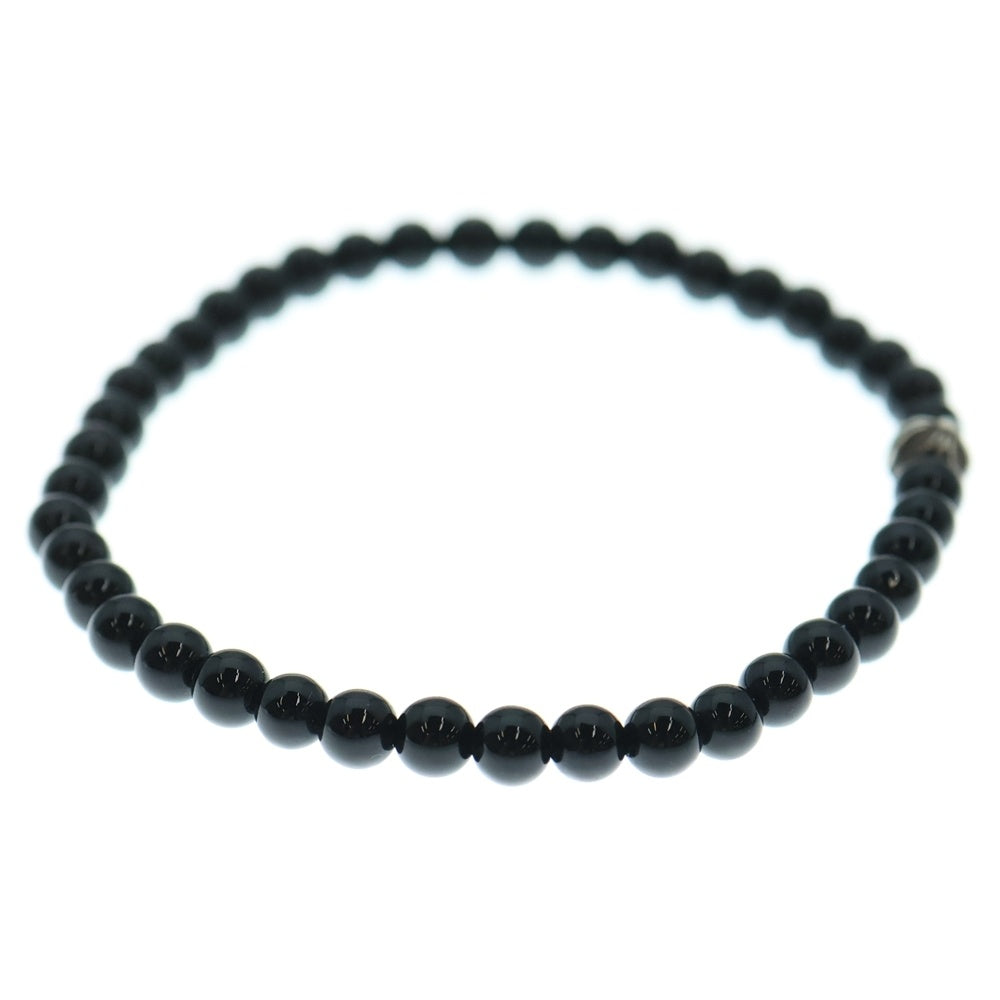 CHROME HEARTS(クロムハーツ) 4mm BEAD BLACK TOURMALINE 1 SILVER BEADS BRACELET ビーズブレスレッド ブラック/シルバー