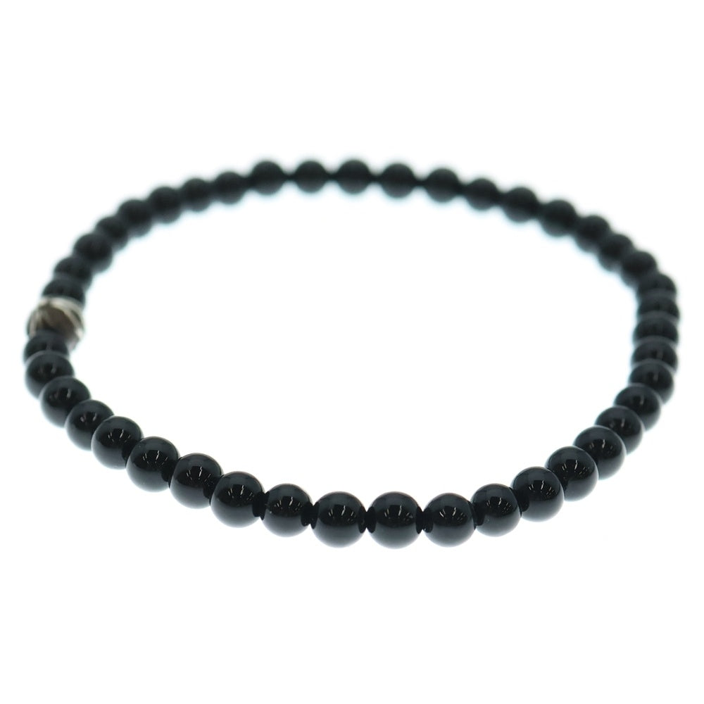 CHROME HEARTS(クロムハーツ) 4mm BEAD BLACK TOURMALINE 1 SILVER BEADS BRACELET ビーズブレスレッド ブラック/シルバー