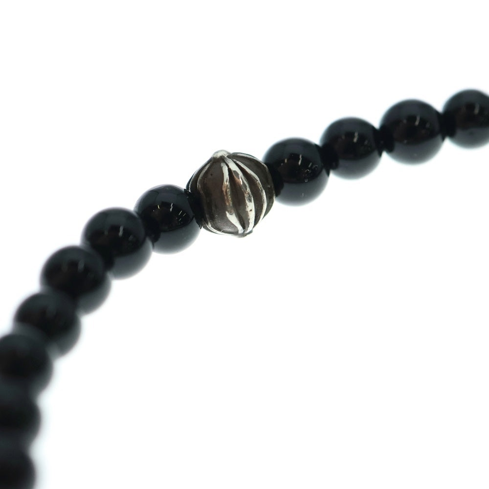 CHROME HEARTS(クロムハーツ) 4mm BEAD BLACK TOURMALINE 1 SILVER BEADS BRACELET ビーズブレスレッド ブラック/シルバー