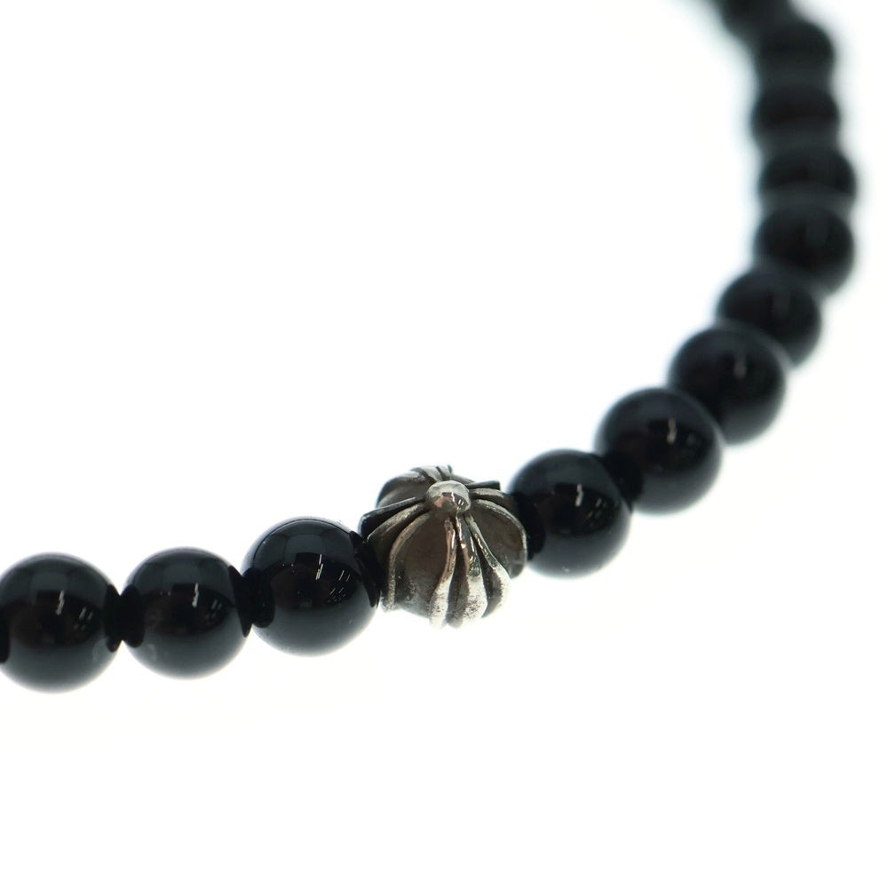 CHROME HEARTS(クロムハーツ) 4mm BEAD BLACK TOURMALINE 1 SILVER BEADS BRACELET ビーズブレスレッド ブラック/シルバー