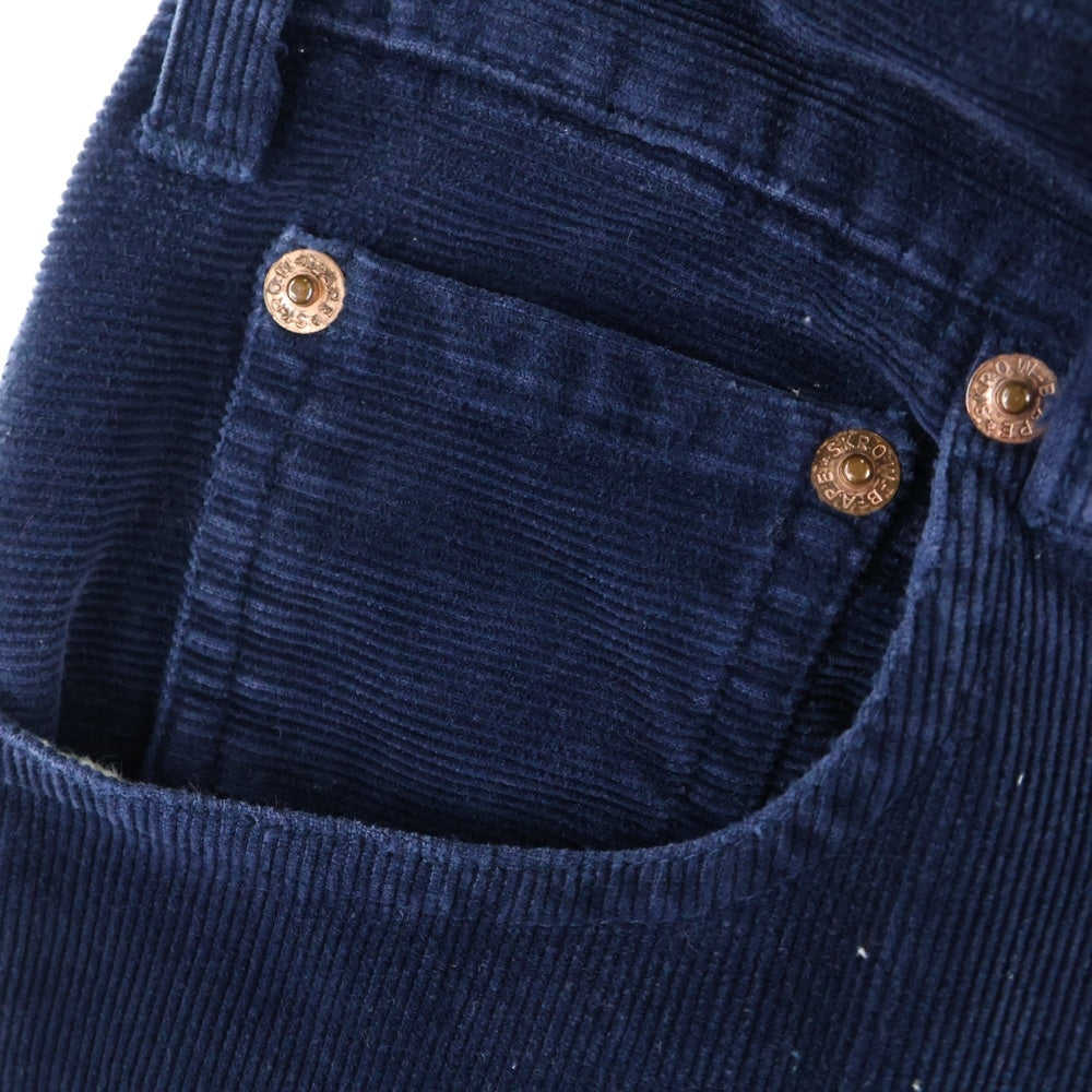 A BATHING APE(アベイシングエイプ) CORDUROY PANTS 紙パッチ ストレートコーデュロイパンツ ネイビー