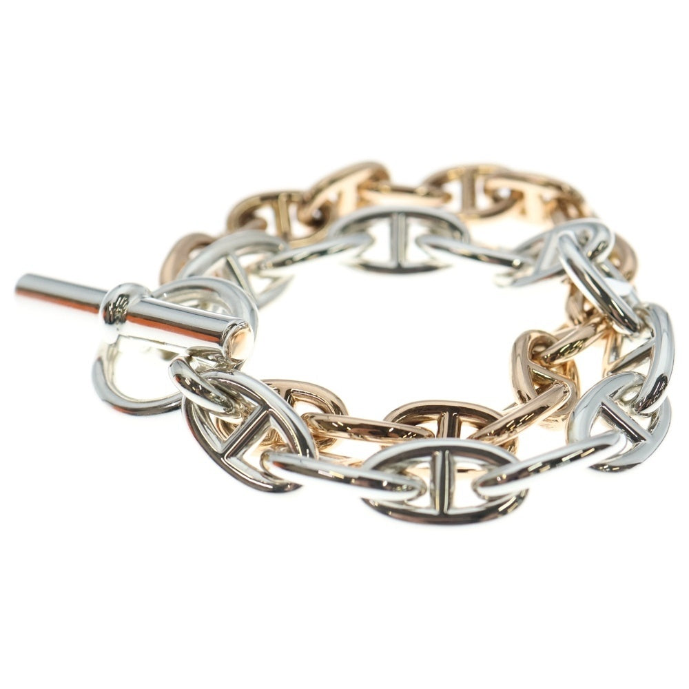HERMES(エルメス) 23年製 シェーヌダンクルダブルブレスレット GM12Link MM16Link シルバー/ピンクゴールド