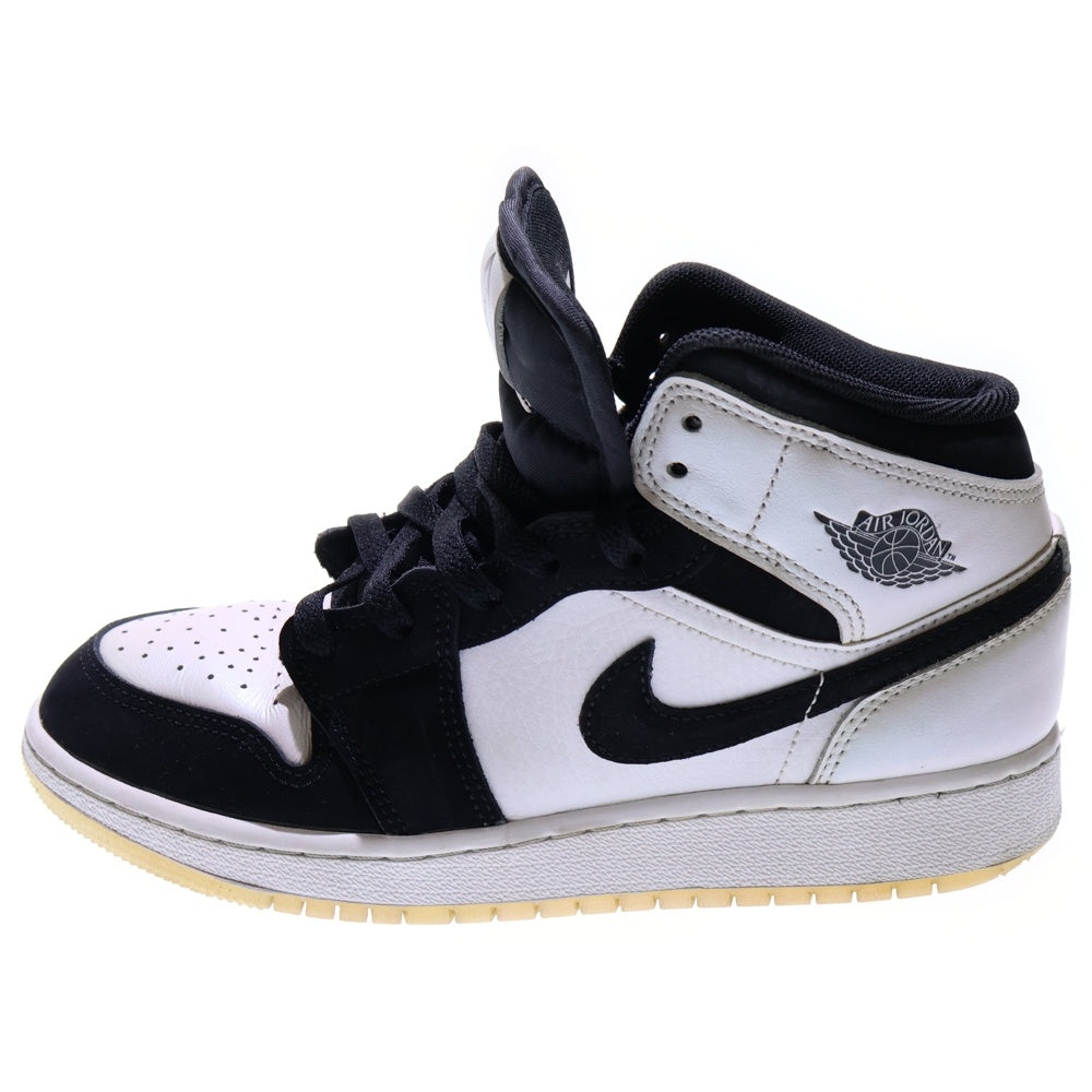 NIKE(ナイキ) AIR JORDAN 1 MID SE GS Diamond Shorts DN4321-100 エアジョーダン 1 ミッド ダイヤモンド ショーツ ミッドカットスニーカー US5Y/23.5cm ホワイト/ブラック