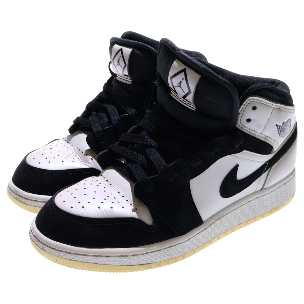 NIKE(ナイキ) AIR JORDAN 1 MID SE GS Diamond Shorts DN4321-100 エアジョーダン 1 ミッド ダイヤモンド ショーツ ミッドカットスニーカー US5Y/23.5cm ホワイト/ブラック