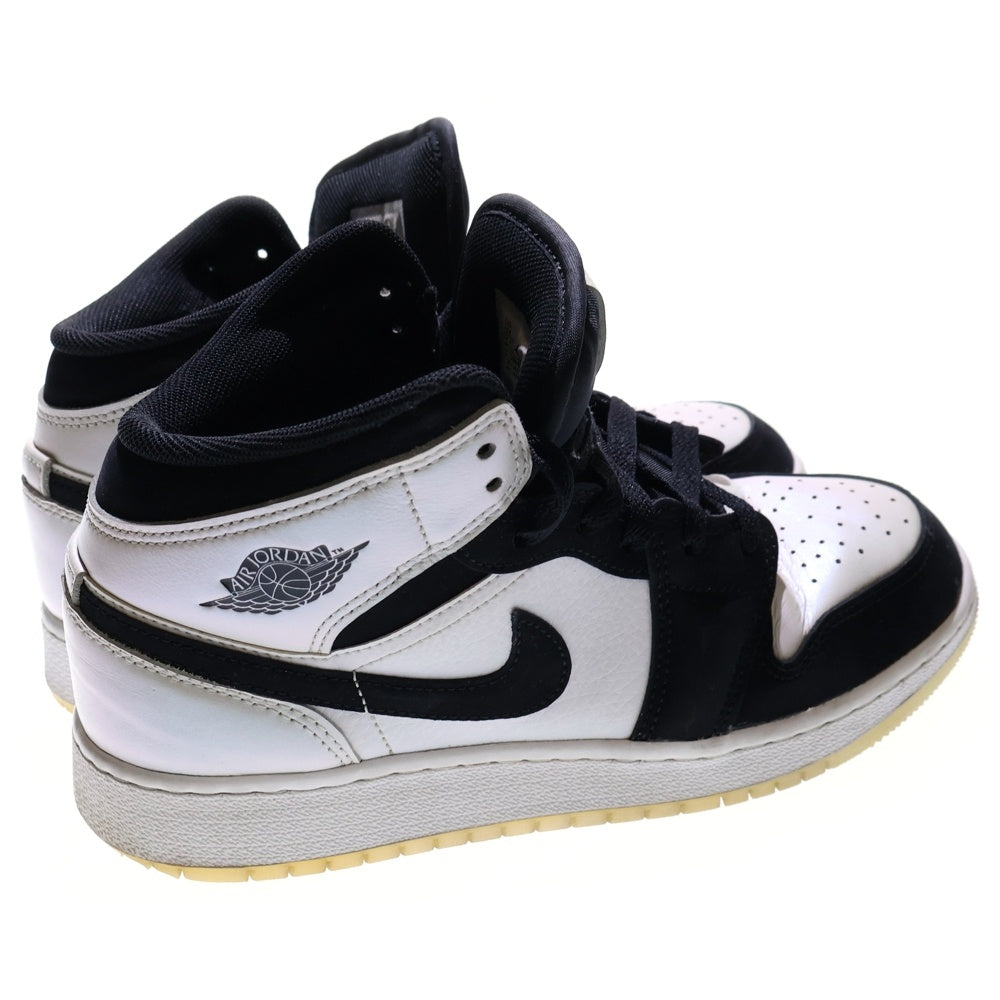 NIKE(ナイキ) AIR JORDAN 1 MID SE GS Diamond Shorts DN4321-100 エアジョーダン 1 ミッド ダイヤモンド ショーツ ミッドカットスニーカー US5Y/23.5cm ホワイト/ブラック