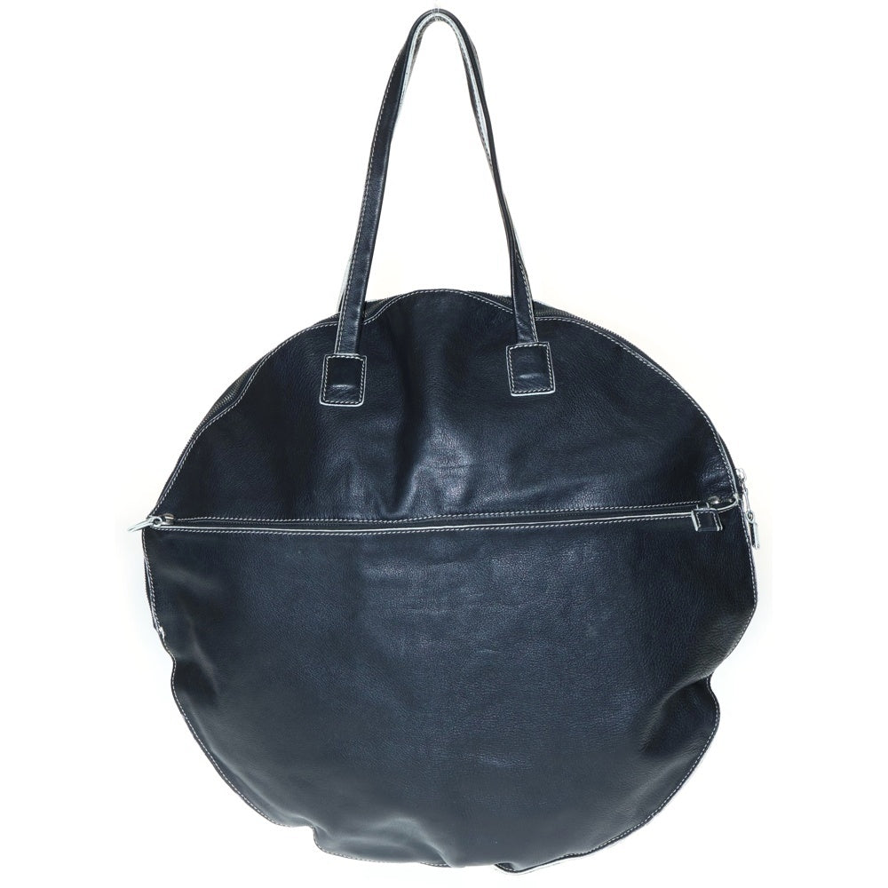 NUMBER (N)INE(ナンバーナイン) 本人期 USA レザートートバッグ サークルシェイプレザージップトートバッグ ブラック