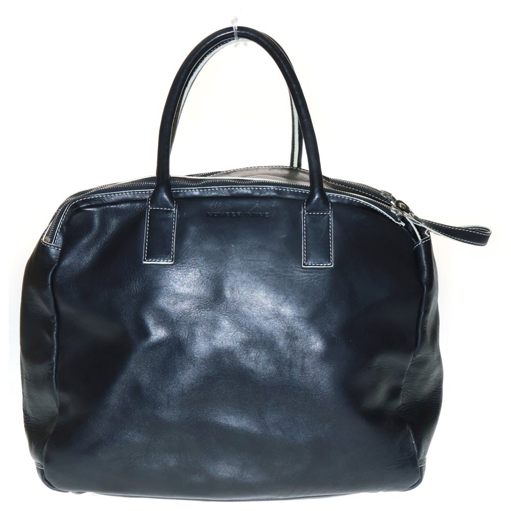 NUMBER (N)INE(ナンバーナイン) 本人期 USA レザーボストンバッグ スクエアシェイプダブルジップスクエアレザーボストンバッグ ブラック