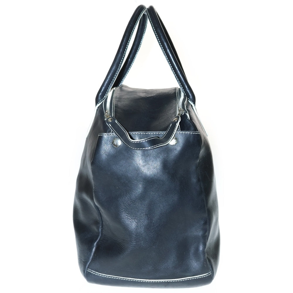 NUMBER (N)INE(ナンバーナイン) 本人期 USA レザーボストンバッグ スクエアシェイプダブルジップスクエアレザーボストンバッグ ブラック