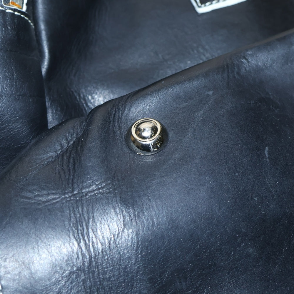 NUMBER (N)INE(ナンバーナイン) 本人期 USA レザーボストンバッグ スクエアシェイプダブルジップスクエアレザーボストンバッグ ブラック