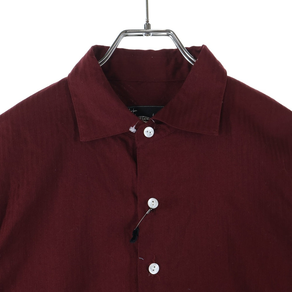 NUMBER (N)INE(ナンバーナイン) 09SS The Lonesome Heroes 本人期 モチーフ刺繍ボタンディテールプルオーバーシャツ S09-NS012A バーガンディー