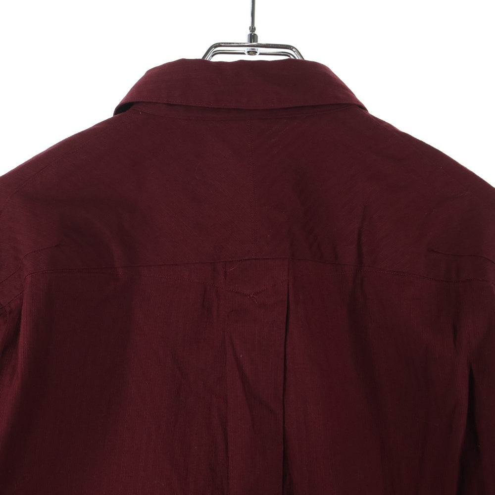 NUMBER (N)INE(ナンバーナイン) 09SS The Lonesome Heroes 本人期 モチーフ刺繍ボタンディテールプルオーバーシャツ S09-NS012A バーガンディー