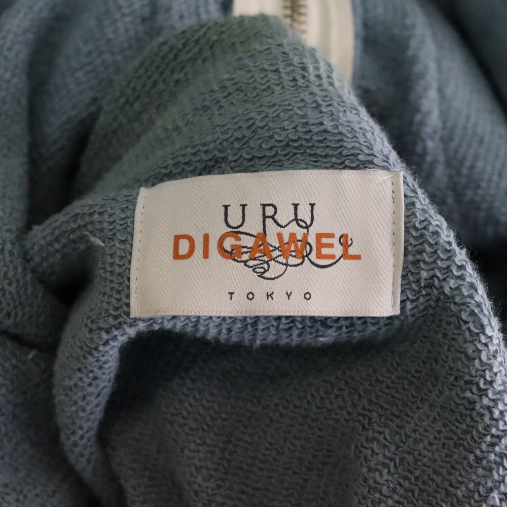 URU TOKYO(ウル トーキョー) ×Digawel ディガウェル ジップアップフーディベスト ブルー