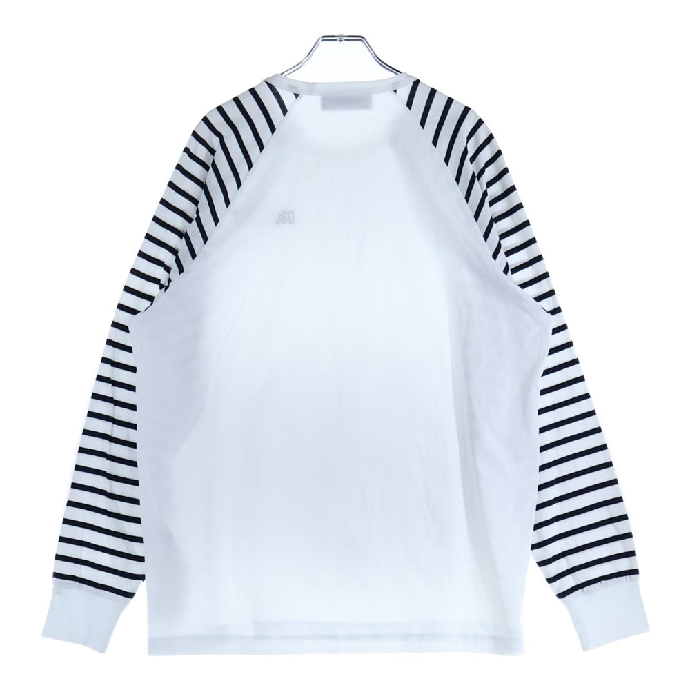 DSQUARED2(ディースクエアード) フロントロゴ ボーダー 長袖Tシャツ カットソー ホワイト/ブラック S74GD1138