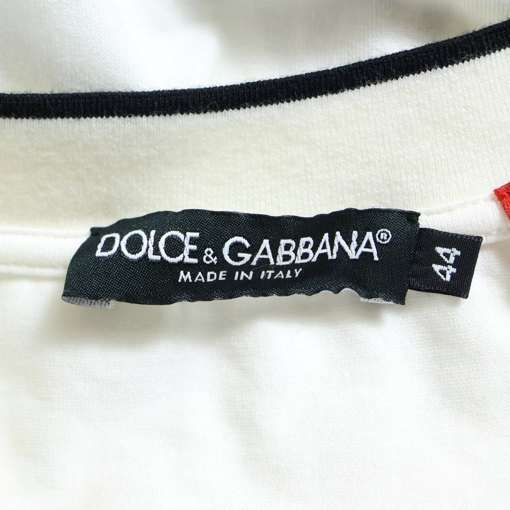 DOLCE & GABBANA(ドルチェアンドガッバーナ) フロントロゴデザイン 半袖Tシャツ カットソー ホワイト G8KD0T F17K5