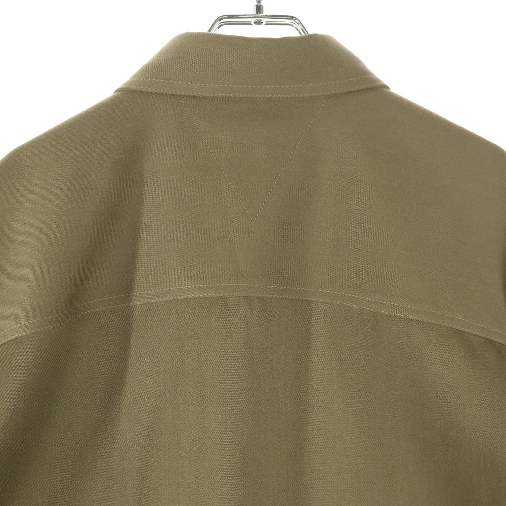 BOTTEGA VENETA(ボッテガヴェネタ) 24AW Grained Poudre Double Layer Shirt グレインド プードル ダブル レイヤー長袖シャツ カーキ 772378 VKIS0