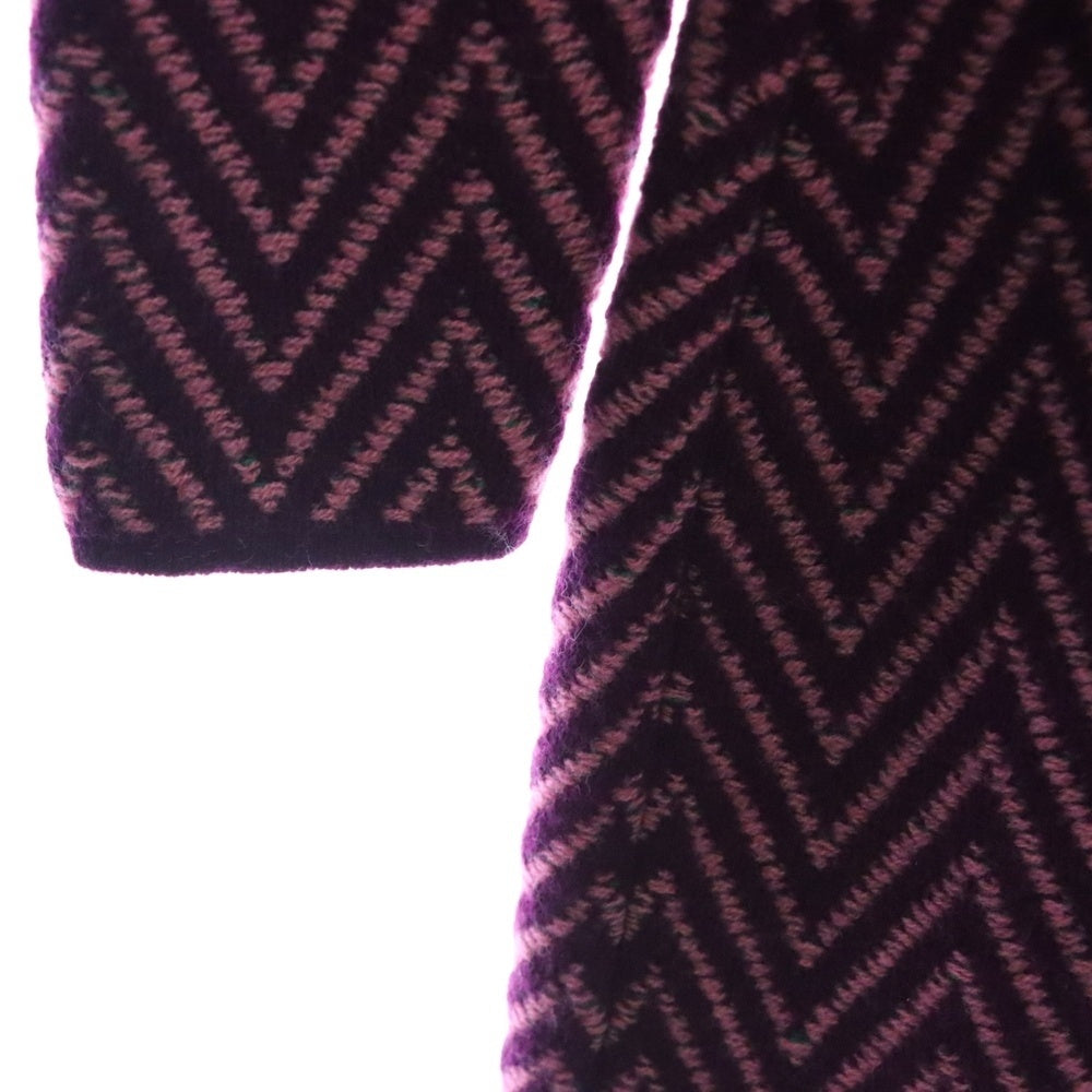 CHANEL(シャネル) ココマーク ロゴデザイン カシミヤ 長袖ニットワンピース レディース パープル