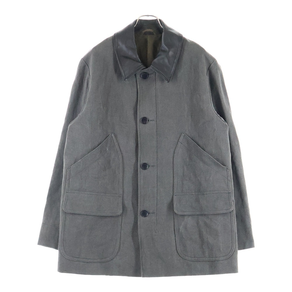 KAPTAIN SUNSHINE(キャプテンサンシャイン) Cotton Hemp Work Coat レザーカラー コットン ヘンプ ワークコート グレー KS25FCO06
