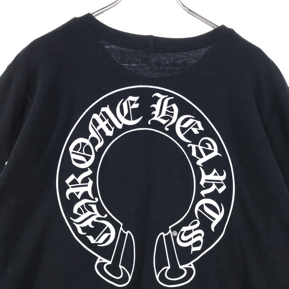 CHROME HEARTS(クロムハーツ) T-BAR HORSESHOE CREWNECK ホースシュークルーネック長袖スウェットシャツ ブラック