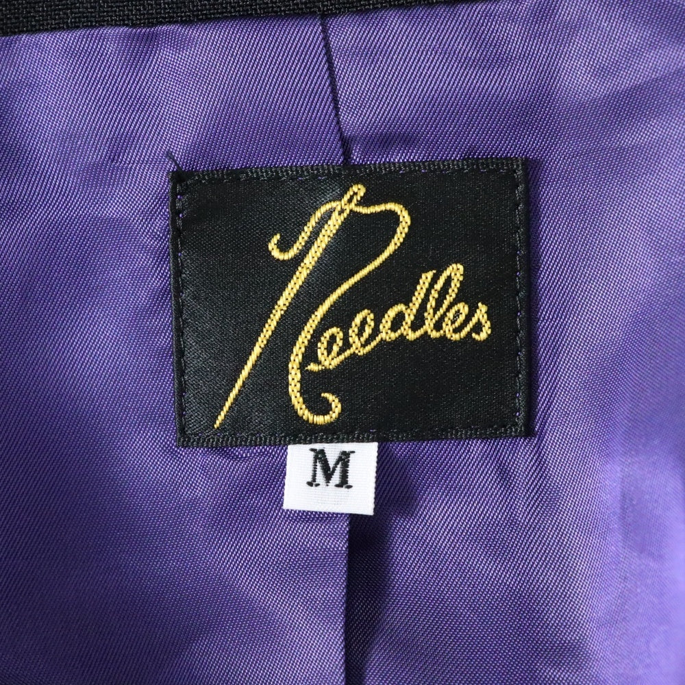Needles(ニードルス) Raglan Jacket ロゴ刺繍 ジャージ素材 テーラードジャケット ブラック QV1556