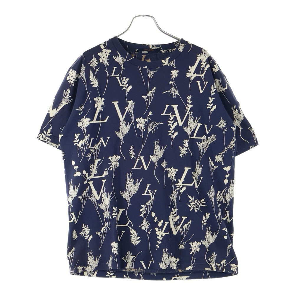 LOUIS VUITTON(ルイヴィトン) 20SS LV Leaf Discharge Tee LV リーフディスチャージTシャツ クルーネック総柄半袖Tシャツ 1A7X30 ネイビー