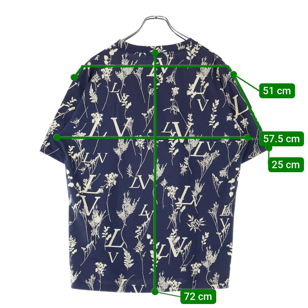 LOUIS VUITTON(ルイヴィトン) 20SS LV Leaf Discharge Tee LV リーフディスチャージTシャツ クルーネック総柄半袖Tシャツ 1A7X30 ネイビー