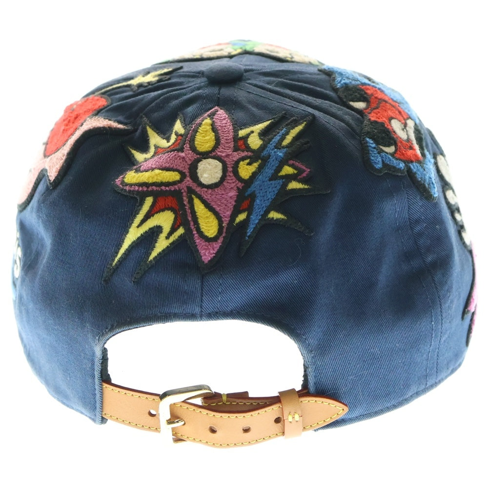 LOUIS VUITTON(ルイヴィトン) 21SS Artist Cap アーティストキャップ 刺繍パッチ6パネルキャップ 帽子 MP2959 ネイビー