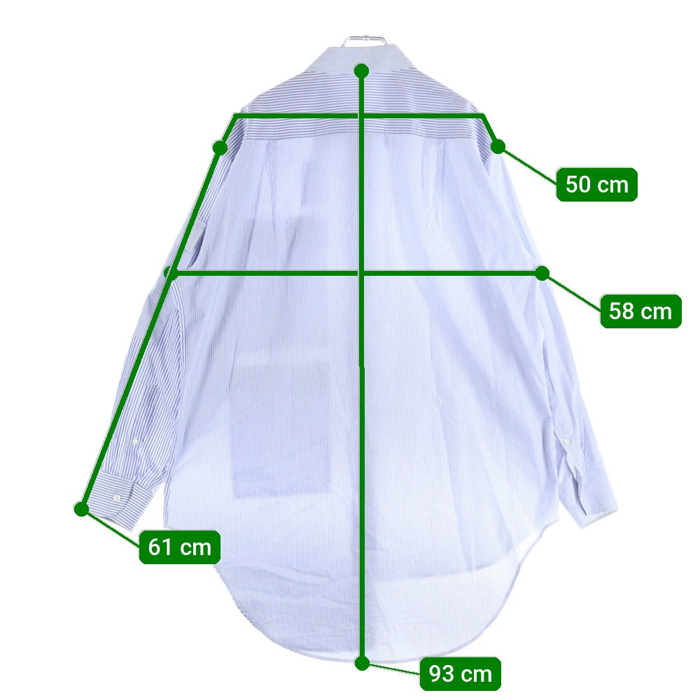 LOEWE(ロエベ) Multi Pocket Stripe Button Down Shirt マルチポケットストライプボタンダウンシャツ ロゴ刺繡長袖シャツ 1159-343-7679 ブルー