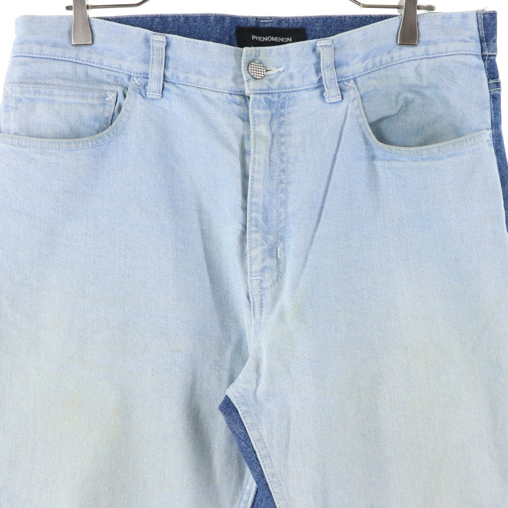 PHENOMENON(フェノメノン) Gemini Denim Pant ジェミニデニムパンツ バイカラーストレートデニムパンツ PH-012 インディゴ/ライトブルー