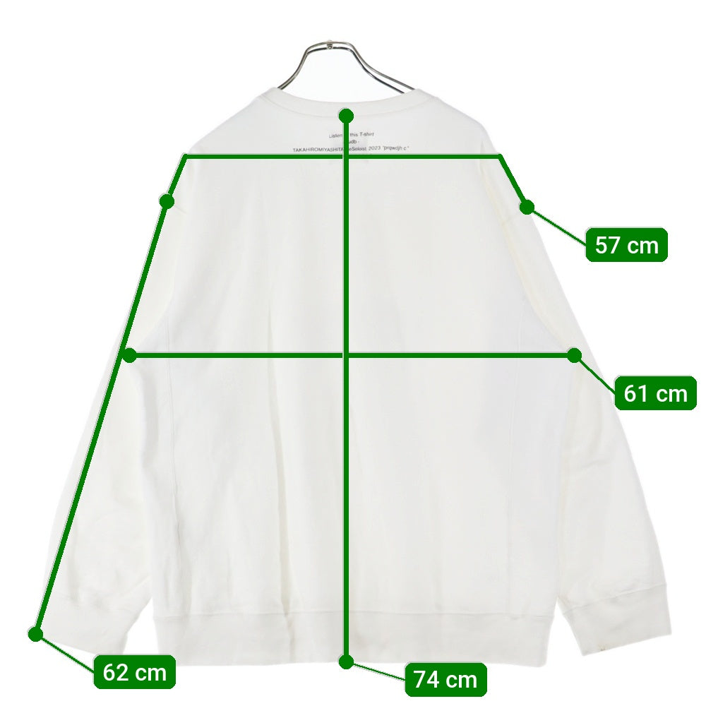 TAKAHIROMIYASHITA The SoloIst.(タカヒロミヤシタザソロイスト) 23SS Judb Listen To This T-shirt Sweat Shirts リッスントゥディスTシャツスウェットシャツ ロゴプリントクルーネック長袖スウェットシャツ