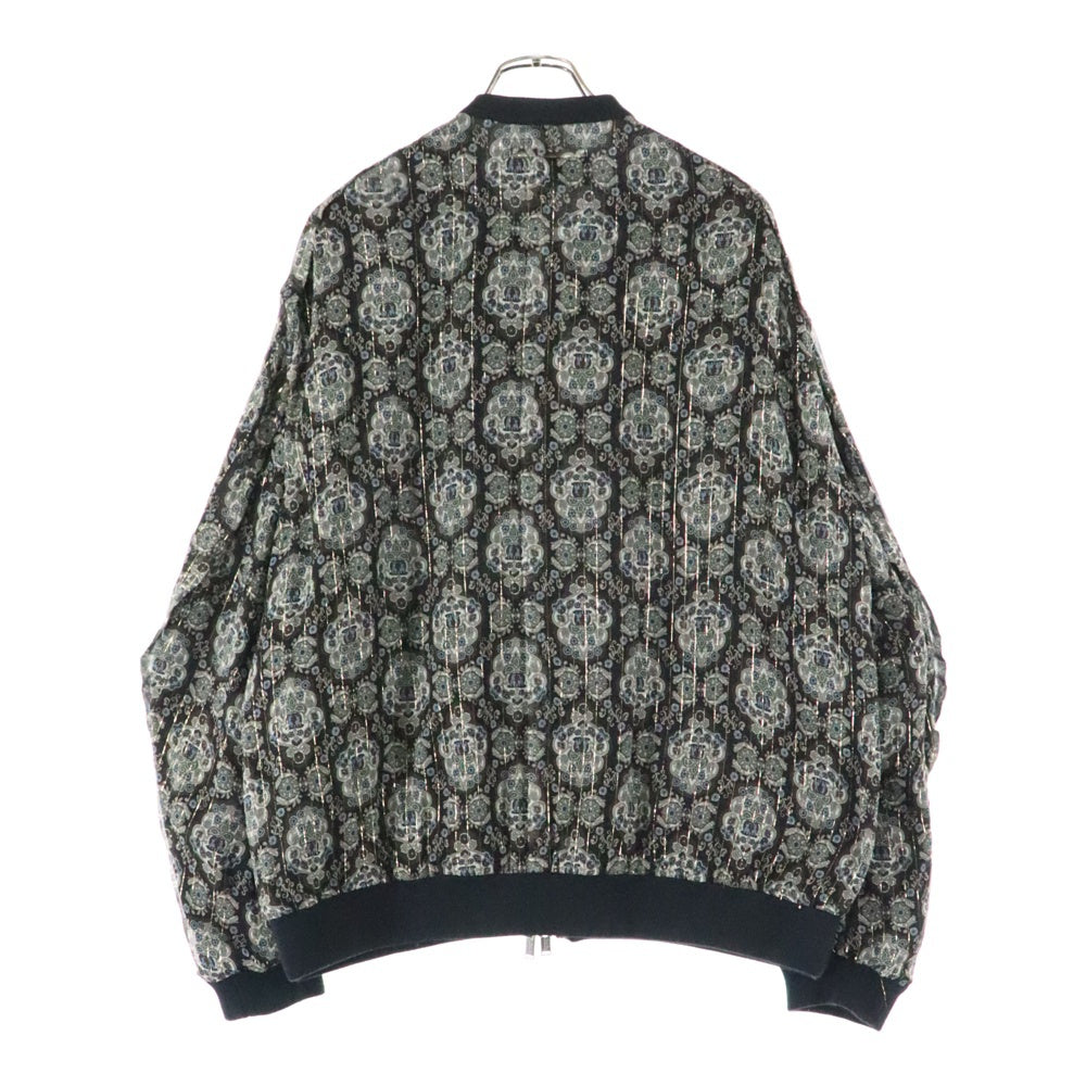 UNDERCOVER(アンダーカバー) 25SS SiGC Double Zip Blouson ダブルジップブルゾン ペイズリーラメ総柄MA-1ジャケット UC1E4206-1 ブラウン